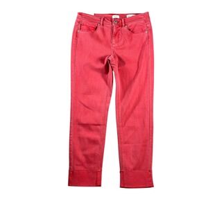 J.Jill Denim NWT Authentic Fit Cropped Jeans Light Cherry Red Size 4